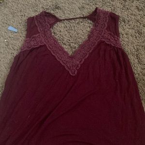 Dark red tank top from Maurice’s